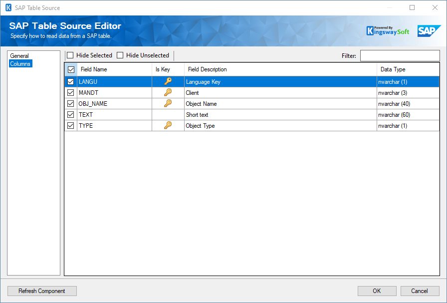Click to enlarge SAP Source Component